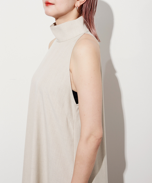CITYSHOP(シティーショップ)の「LINEN LIKE DRESS:ワンピース(ワンピース・レディース・ベージュ・36/38)」の6枚目の写真