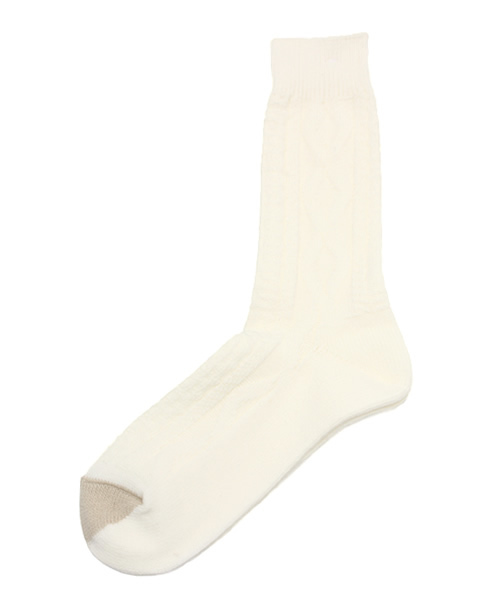 SHIPS（シップス）の「ANONYMOUS ISM(アノニマスイズム): ケーブル編み クルーソックス（ソックス/靴下・メンズ・ホワイト/グレー/ダークグレー/ネイビー・ONE SIZE）」の2枚目の写真