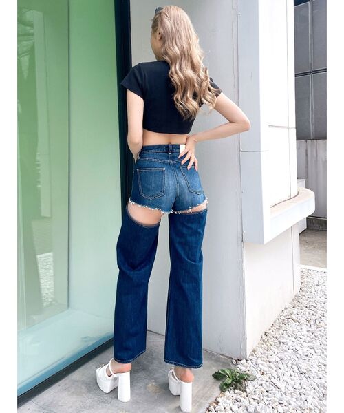 GYDA（ジェイダ）の「ATARDECERショートTシャツ（Tシャツ/カットソー・レディース・オフホワイト/ブラック・FREE）」の10枚目の写真