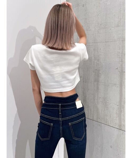 GYDA（ジェイダ）の「ATARDECERショートTシャツ（Tシャツ/カットソー・レディース・オフホワイト/ブラック・FREE）」の14枚目の写真