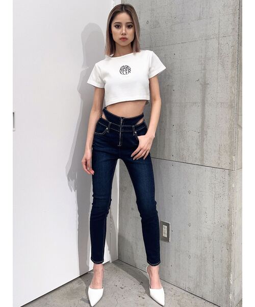 GYDA（ジェイダ）の「ATARDECERショートTシャツ（Tシャツ/カットソー・レディース・オフホワイト/ブラック・FREE）」の17枚目の写真