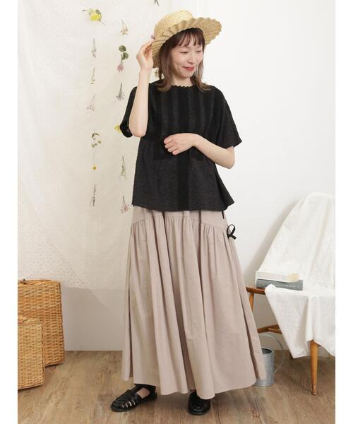 Samansa Mos2(サマンサ モスモス)の「配色左脇リボンスカート(スカート・レディース・キナリ/ベージュ系その他/ブルー・F)」の14枚目の写真