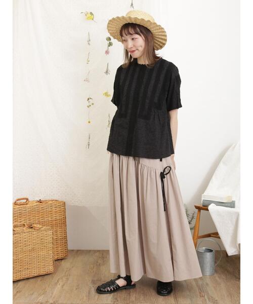 Samansa Mos2(サマンサ モスモス)の「配色左脇リボンスカート(スカート・レディース・キナリ/ベージュ系その他/ブルー・F)」の15枚目の写真