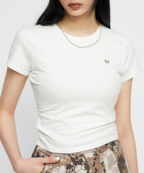 LAGUA GEM(ラグアジェム)の「METAL MOTIF Tシャツ(Tシャツ/カットソー・レディース・ライトブルー/ライトグレー/ホワイト/ブラック・FREE)」の2枚目の写真