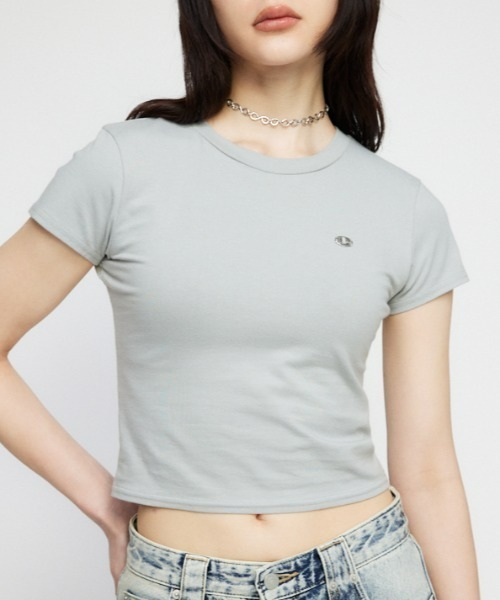 LAGUA GEM(ラグアジェム)の「METAL MOTIF Tシャツ(Tシャツ/カットソー・レディース・ライトブルー/ライトグレー/ホワイト/ブラック・FREE)」の1枚目の写真