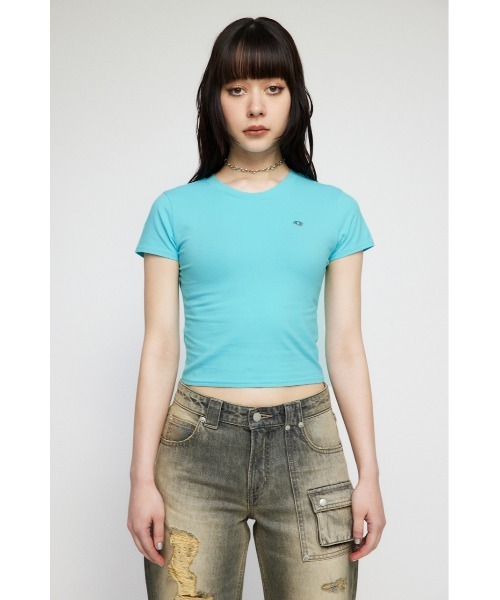 LAGUA GEM(ラグアジェム)の「METAL MOTIF Tシャツ(Tシャツ/カットソー・レディース・ライトブルー/ライトグレー/ホワイト/ブラック・FREE)」の10枚目の写真