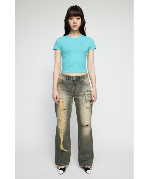 LAGUA GEM(ラグアジェム)の「METAL MOTIF Tシャツ(Tシャツ/カットソー・レディース・ライトブルー/ライトグレー/ホワイト/ブラック・FREE)」の12枚目の写真