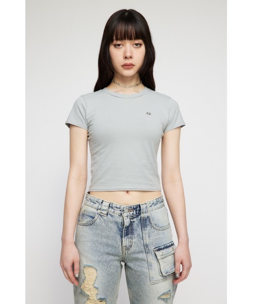 LAGUA GEM(ラグアジェム)の「METAL MOTIF Tシャツ(Tシャツ/カットソー・レディース・ライトブルー/ライトグレー/ホワイト/ブラック・FREE)」の15枚目の写真