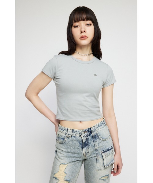 LAGUA GEM(ラグアジェム)の「METAL MOTIF Tシャツ(Tシャツ/カットソー・レディース・ライトブルー/ライトグレー/ホワイト/ブラック・FREE)」の16枚目の写真