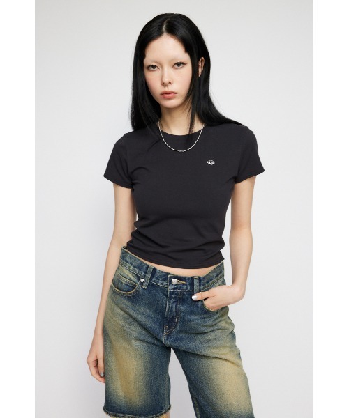 LAGUA GEM(ラグアジェム)の「METAL MOTIF Tシャツ(Tシャツ/カットソー・レディース・ライトブルー/ライトグレー/ホワイト/ブラック・FREE)」の6枚目の写真