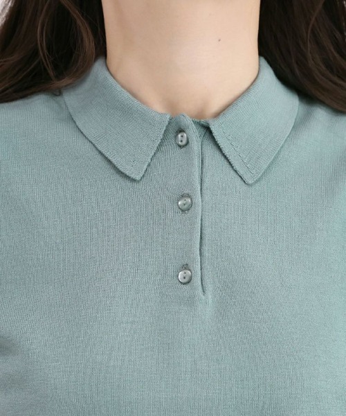 an another angelus（アンアナザーアンジェラス）の「フレンチニットポロ/ananotherangelus（ポロシャツ・レディース・アイボリー/オレンジ・FREE）」の4枚目の写真