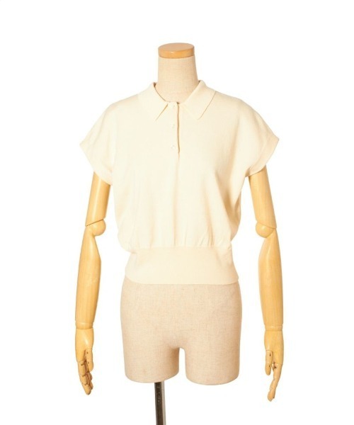 an another angelus（アンアナザーアンジェラス）の「フレンチニットポロ/ananotherangelus（ポロシャツ・レディース・アイボリー/オレンジ・FREE）」の14枚目の写真