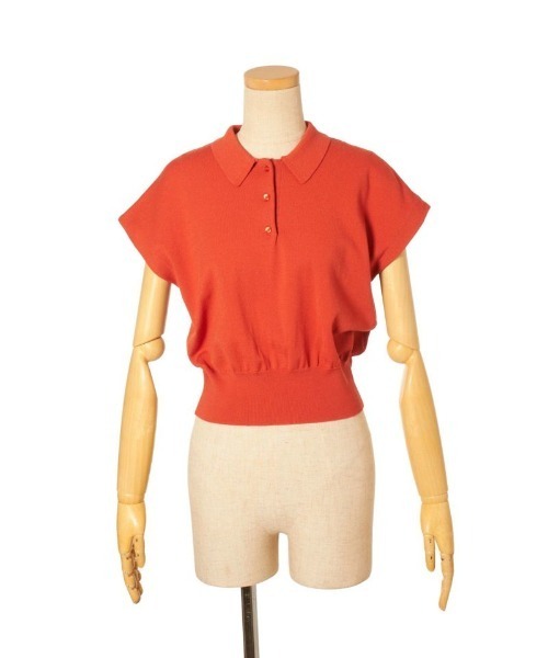 an another angelus（アンアナザーアンジェラス）の「フレンチニットポロ/ananotherangelus（ポロシャツ・レディース・アイボリー/オレンジ・FREE）」の15枚目の写真