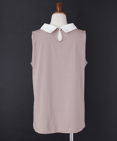 n'OrLABEL（ノアールレーベル）の「【機能素材】『襟付きカットソー』（タンクトップ・レディース・ブラック/グレイッシュベージュ/オフホワイト・1/2）」の8枚目の写真