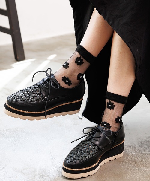 mili an deni（ミリアンデニ）の「透かしジャガードソックス（ソックス/靴下・レディース・ブラック系その他/グレー系その他/ブラック系その他2/ブラック系その他3/グレー系その他2/オフホワイト・F）」の13枚目の写真