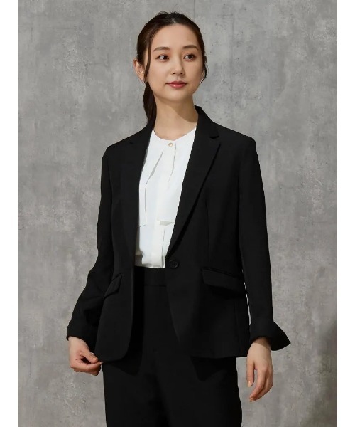 Perfect Suit FActory（パーフェクトスーツファクトリー）の「マットツイル　ケ－プブラウス　オフホワイト/グレー/ブラック/ベージュ（シャツ/ブラウス・レディース・ブラック/オフホワイト/ライトグレー/ベージュ・M/L/S）」の14枚目の写真