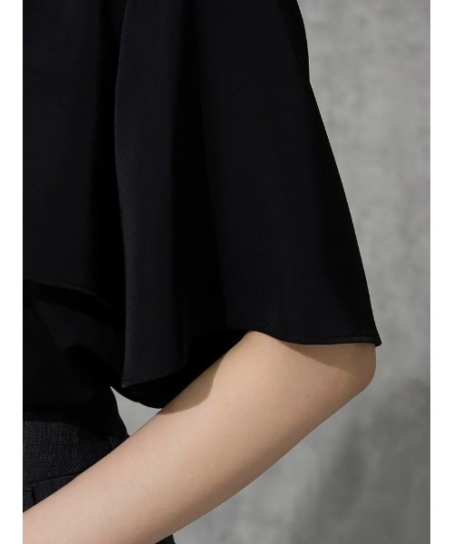 Perfect Suit FActory（パーフェクトスーツファクトリー）の「マットツイル　ケ－プブラウス　オフホワイト/グレー/ブラック/ベージュ（シャツ/ブラウス・レディース・ブラック/オフホワイト/ライトグレー/ベージュ・M/L/S）」の20枚目の写真