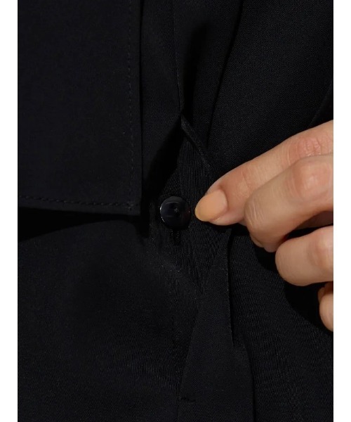 Perfect Suit FActory（パーフェクトスーツファクトリー）の「マットツイル　ケ－プブラウス　オフホワイト/グレー/ブラック/ベージュ（シャツ/ブラウス・レディース・ブラック/オフホワイト/ライトグレー/ベージュ・M/L/S）」の22枚目の写真