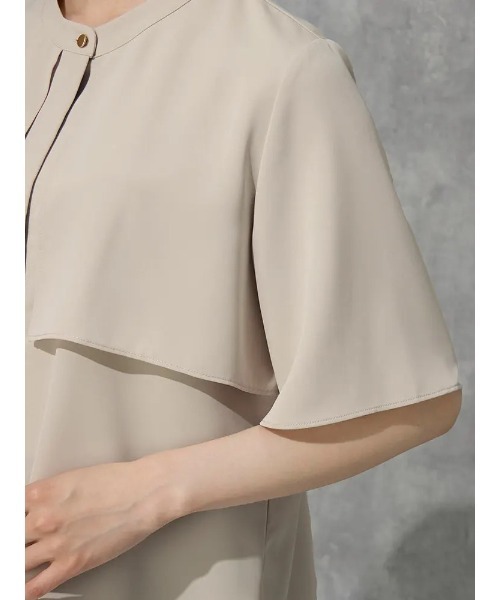 Perfect Suit FActory（パーフェクトスーツファクトリー）の「マットツイル　ケ－プブラウス　オフホワイト/グレー/ブラック/ベージュ（シャツ/ブラウス・レディース・ブラック/オフホワイト/ライトグレー/ベージュ・M/L/S）」の6枚目の写真