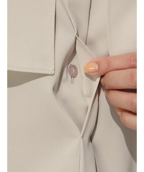 Perfect Suit FActory（パーフェクトスーツファクトリー）の「マットツイル　ケ－プブラウス　オフホワイト/グレー/ブラック/ベージュ（シャツ/ブラウス・レディース・ブラック/オフホワイト/ライトグレー/ベージュ・M/L/S）」の8枚目の写真