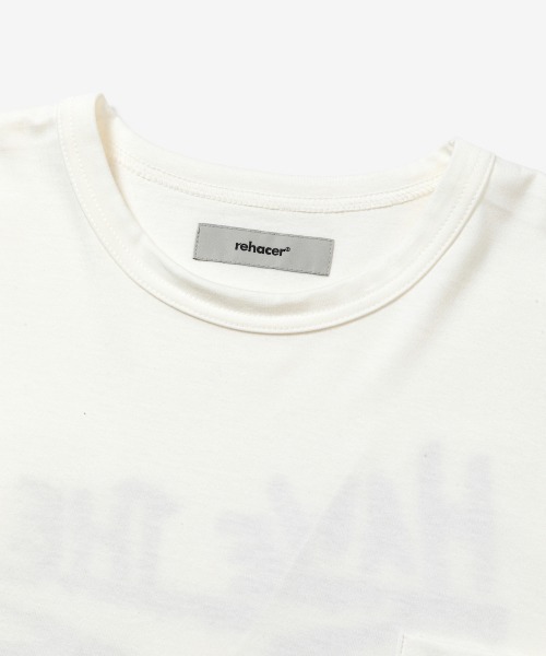 rehacer（レアセル）の「rehacer : Focus Stitch CS / フォーカス ステッチ カットソー（Tシャツ/カットソー・メンズ・ブラック/ホワイト・MEDIUM/LARGE/X-LARGE/SMALL）」の9枚目の写真