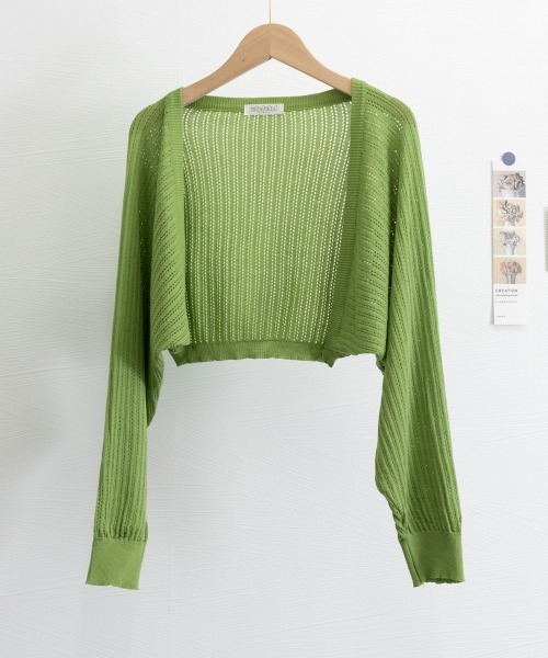 未使用 45R 45rpm ギマニットボレロ コットン ショートカーディガン セール】サマーカーディガン ショートニットボレロ