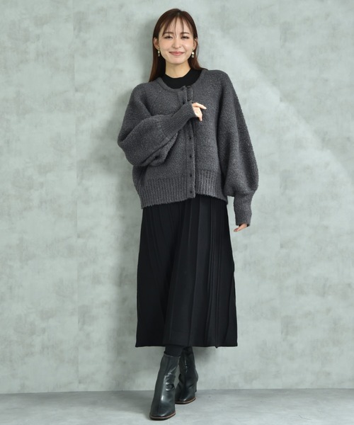 INTERPLANET（インタープラネット）の「ラメ混ショート丈ラグランカーディガン（カーディガン/ボレロ・レディース・ベージュ/チャコールグレー・FREE）」の12枚目の写真