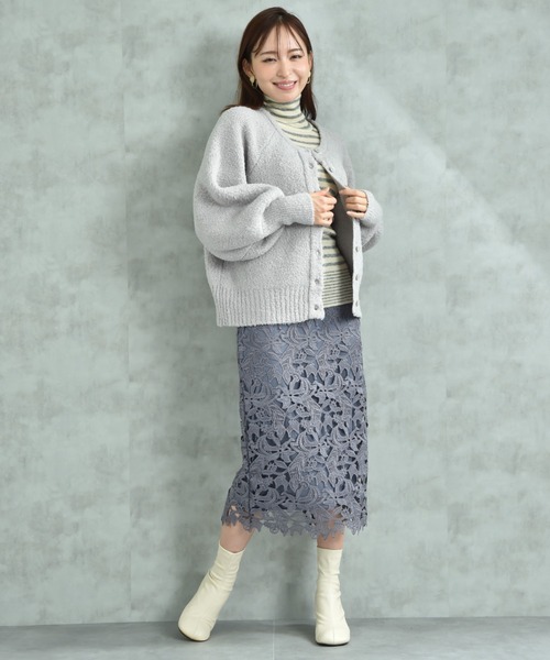 INTERPLANET（インタープラネット）の「ラメ混ショート丈ラグランカーディガン（カーディガン/ボレロ・レディース・ベージュ/チャコールグレー・FREE）」の21枚目の写真