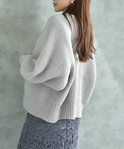 INTERPLANET（インタープラネット）の「ラメ混ショート丈ラグランカーディガン（カーディガン/ボレロ・レディース・ベージュ/チャコールグレー・FREE）」の17枚目の写真