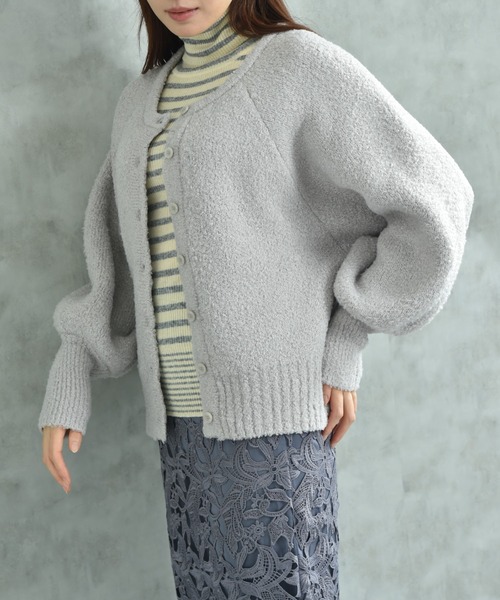 INTERPLANET（インタープラネット）の「ラメ混ショート丈ラグランカーディガン（カーディガン/ボレロ・レディース・ベージュ/チャコールグレー・FREE）」の18枚目の写真