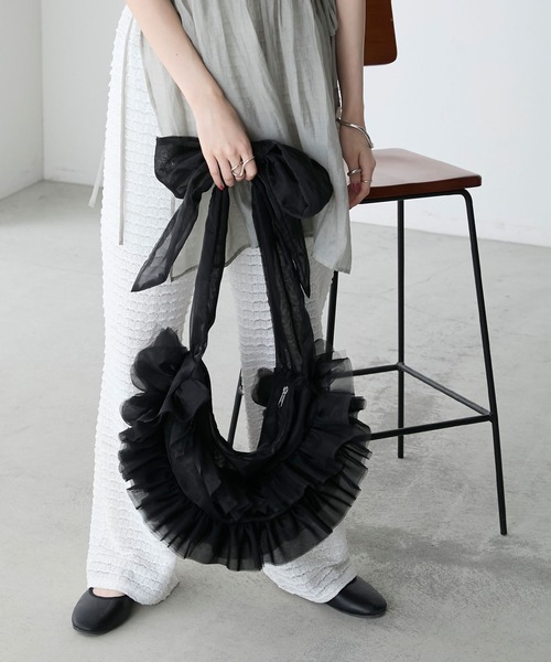 forksy.】2wayチュールフリルリボンラウンドバッグ forksy.│MONO-MART