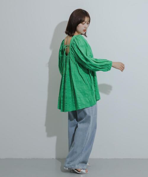 SENSE OF PLACE by URBAN RESEARCH(センスオブプレイスバイアーバンリサーチ)の「インドバックオープンブラウス(シャツ/ブラウス・レディース・ブラック/グリーン/オフホワイト・ONE)」の19枚目の写真