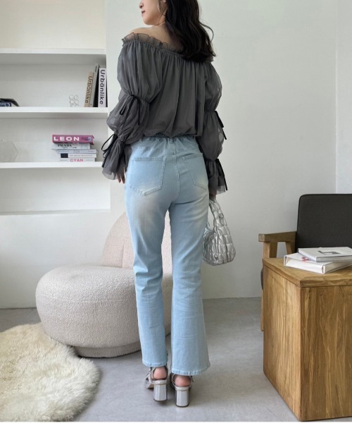 one after another NICE CLAUP(ワンアフターアナザーナイスクラップ)の「袖リボンチュールブラウス/WEB限定アイテム(シャツ/ブラウス・レディース・チャコールグレー/アイボリー/ホワイト系その他・FREE)」の17枚目の写真