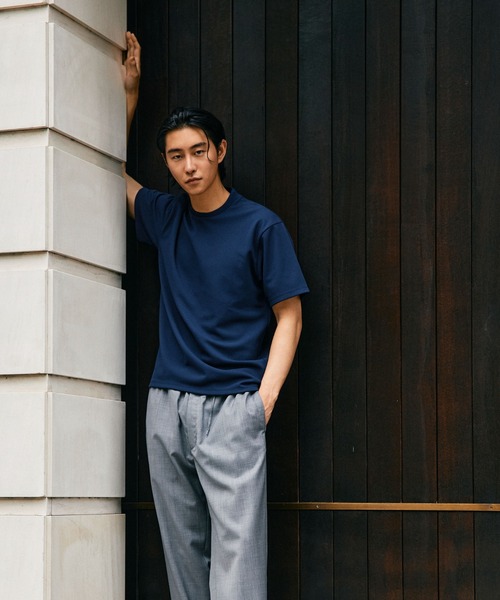 NANO universe（ナノユニバース）の「｢N Tshirts｣AQUARHYTHM(R)鹿の子ジャケT 半袖（Tシャツ/カットソー・メンズ・ネイビー/ホワイト/スミクロ・S/M/L）」の3枚目の写真