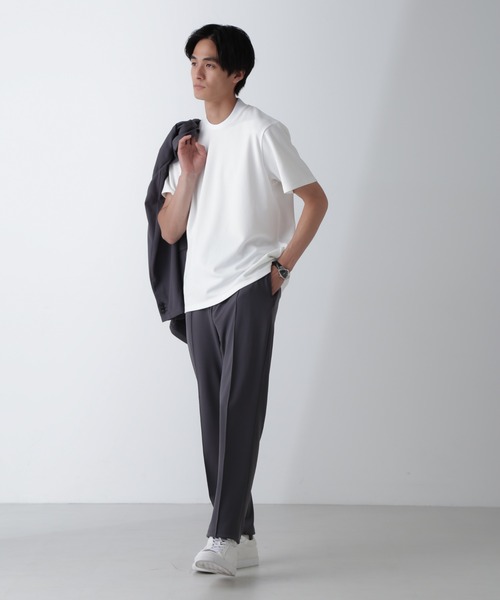 NANO universe（ナノユニバース）の「｢N Tshirts｣AQUARHYTHM(R)鹿の子ジャケT 半袖（Tシャツ/カットソー・メンズ・ネイビー/ホワイト/スミクロ・S/M/L）」の16枚目の写真