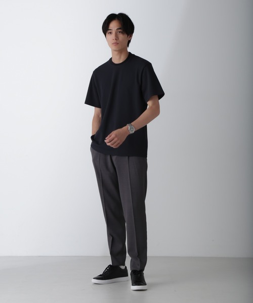 NANO universe（ナノユニバース）の「｢N Tshirts｣AQUARHYTHM(R)鹿の子ジャケT 半袖（Tシャツ/カットソー・メンズ・ネイビー/ホワイト/スミクロ・S/M/L）」の6枚目の写真