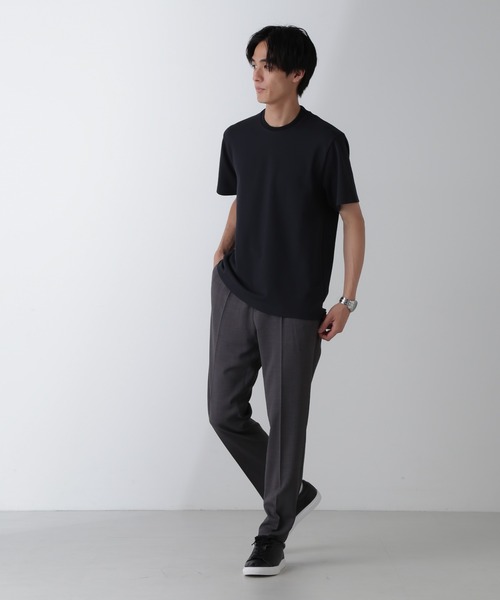 NANO universe（ナノユニバース）の「｢N Tshirts｣AQUARHYTHM(R)鹿の子ジャケT 半袖（Tシャツ/カットソー・メンズ・ネイビー/ホワイト/スミクロ・S/M/L）」の5枚目の写真