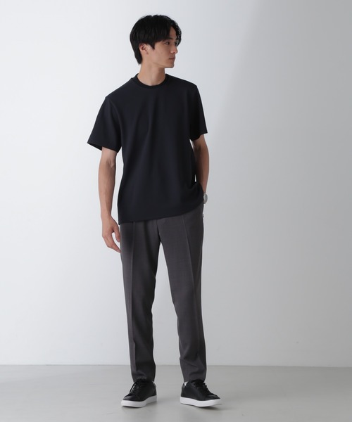 NANO universe（ナノユニバース）の「｢N Tshirts｣AQUARHYTHM(R)鹿の子ジャケT 半袖（Tシャツ/カットソー・メンズ・ネイビー/ホワイト/スミクロ・S/M/L）」の4枚目の写真