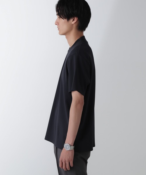 NANO universe（ナノユニバース）の「｢N Tshirts｣AQUARHYTHM(R)鹿の子ジャケT 半袖（Tシャツ/カットソー・メンズ・ネイビー/ホワイト/スミクロ・S/M/L）」の14枚目の写真