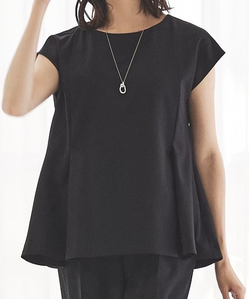 【セットアップ対応/エニデイカセット】フレンチスリーブプルオーバー（シャツ/ブラウス）｜abahouse mavie（アバハウスマヴィ）