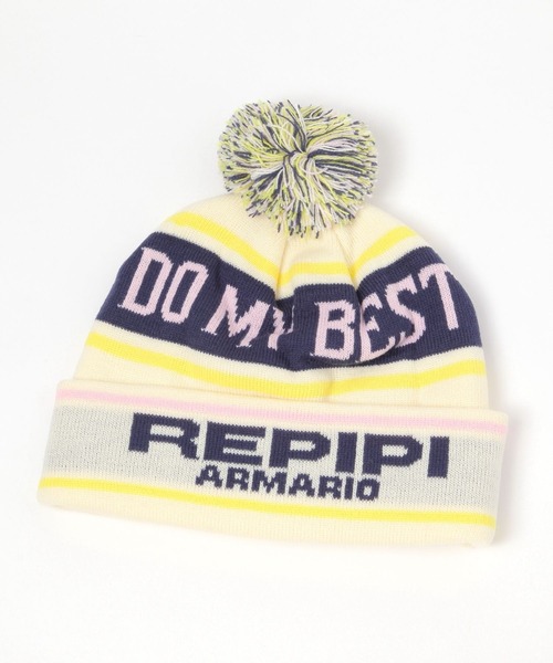 repipi armario（レピピ アルマリオ）の「スポポンポンワッチ（ニットキャップ/ビーニー・キッズ・ホワイト/ブラック/ブルー・FREE）」の15枚目の写真