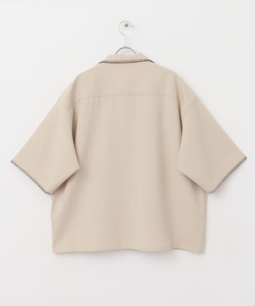 SENSE OF PLACE by URBAN RESEARCH(センスオブプレイスバイアーバンリサーチ)の「ブランケットステッチショートスリーブシャツ(シャツ/ブラウス・メンズ・ブラック/ベージュ/ネイビー・LARGE/MEDIUM)」の14枚目の写真