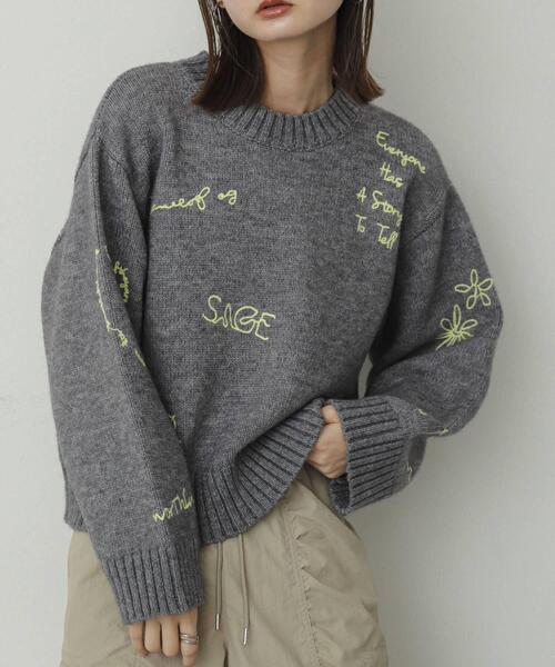 セール】シシュウデザインセーター（ニット/セーター）｜SENSE OF