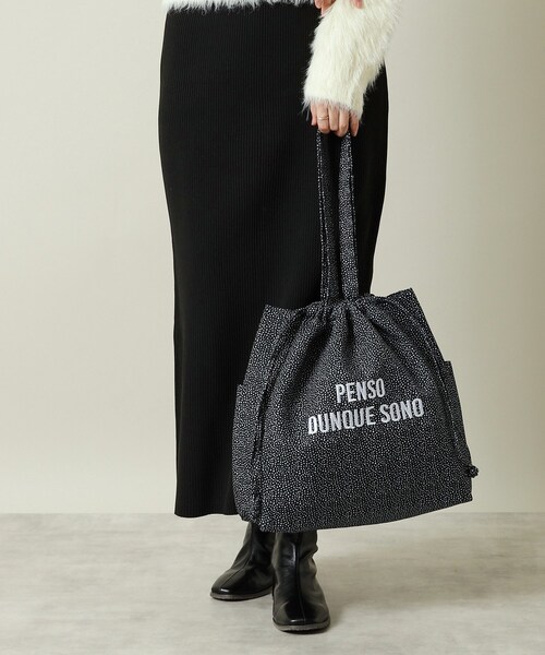 ITS'DEMO（イッツデモ）の「◆【A4対応／2WAY】ラタプリントトート（トートバッグ・レディース・ブルー系その他/イエロー/ダークグリーン/グリーン系1/ブラック系/オレンジ系その他2・00）」の2枚目の写真