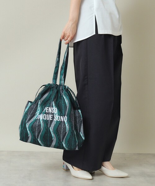 ITS'DEMO（イッツデモ）の「◆【A4対応／2WAY】ラタプリントトート（トートバッグ・レディース・ブルー系その他/イエロー/ダークグリーン/グリーン系1/ブラック系/オレンジ系その他2・00）」の7枚目の写真