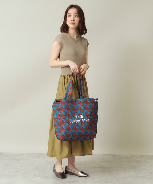 ITS'DEMO（イッツデモ）の「◆【A4対応／2WAY】ラタプリントトート（トートバッグ・レディース・ブルー系その他/イエロー/ダークグリーン/グリーン系1/ブラック系/オレンジ系その他2・00）」の13枚目の写真