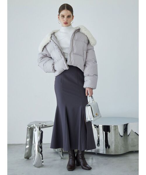 MERCURYDUO（マーキュリーデュオ）の「ファーカラーショートダウン（ダウンジャケット/コート・レディース・ベージュ/アイボリー・FREE）」の10枚目の写真