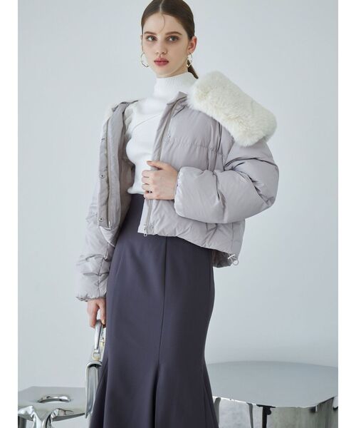 MERCURYDUO（マーキュリーデュオ）の「ファーカラーショートダウン（ダウンジャケット/コート・レディース・ベージュ/アイボリー・FREE）」の11枚目の写真