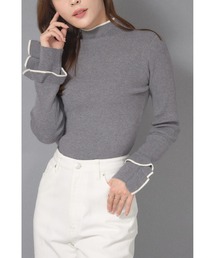 【ZOZO限定】配色ライン袖フリルプルオーバー
