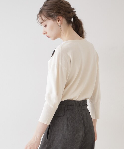 couture brooch（クチュールブローチ）の「◆【ほろ甘フェミニンニット】リボンネックニット（ニット/セーター・レディース・ブラック系3/アイボリー系3/ブラウン系その他5・38/42）」の16枚目の写真